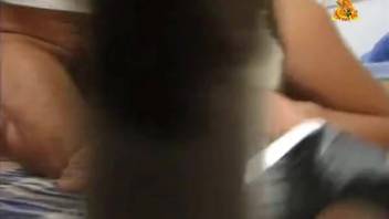 Thin ladies are wildly enjoying sex with the dog in this insane adult clip