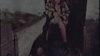 Domestic footage of barnyard intercourse with a pig for a promiscuous lady