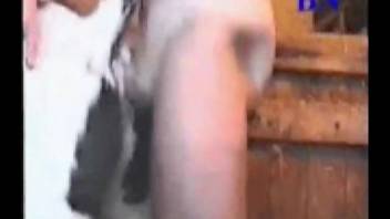 Skinny dude with a pancake butt bangs a randy beast