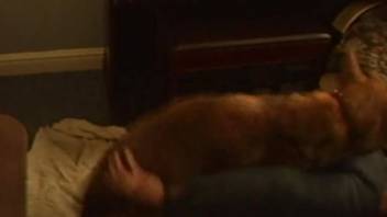 Well-trained animal screwed my slender spouse in her charming doggy position