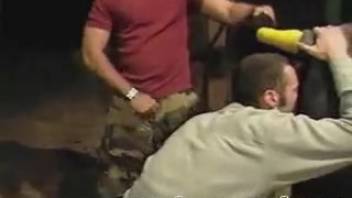 Guy tongues black mare's pussy in front of his buddy