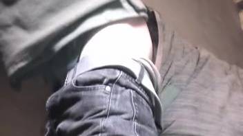 Aroused guy having his rear end pounded by a stud