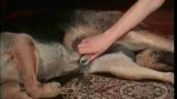 Intense animal sex clip featuring a blonde vintage babe