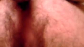 Aroused guy has his furry anus pounded by a canine