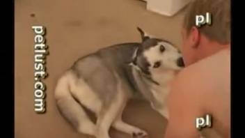 Guy thrusts his rigid erection into a canine's moist vagina