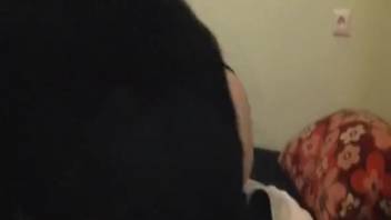 Domestic bestiality with a blonde wife desperate for dick