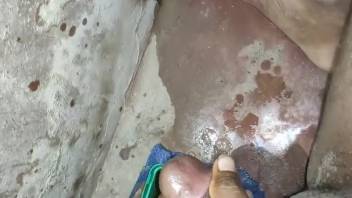 Worm burrows into guy's dick as he masturbates on webcam
