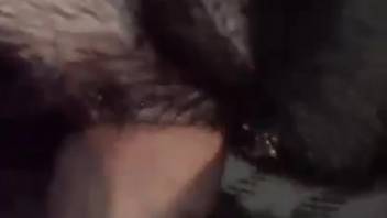 Guy's massive cock thrusts deeply into this steamy opening