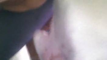 Joyful blonde slut screwing her hot stud on camera