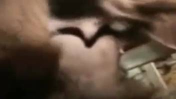 Inked bestiality-loving MILF pounded by a massive creature