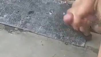 Guy shoots a huge cumshot after banging a wild beast