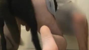 Guy with a juicy ass gets on hands and knees to bang a mongrel