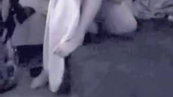 Midnight bestiality adult film featuring novice young woman in estrus