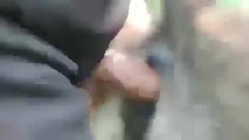 Man's dick is about to slam her cunt savagely