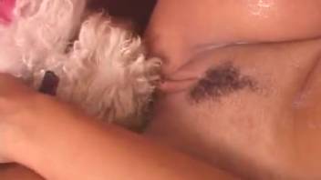 Beast-loving slut cherishes passionate intimacy with her obedient animal